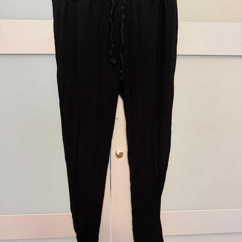 Sleepies Womens Small Black Jogger Lounge Pants Drawstring Pajama Sleepwear